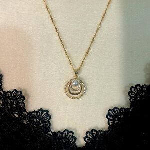 Pearl Gold Filled, 14 Carat Necklace With Charm